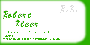 robert kleer business card